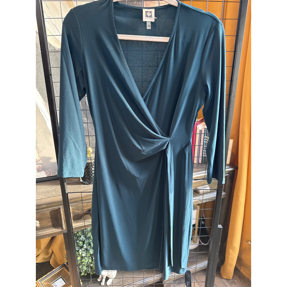 Anne Klein Teal Green Wrap Dress Size 4